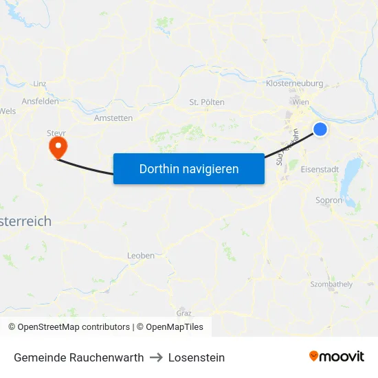 Gemeinde Rauchenwarth to Losenstein map