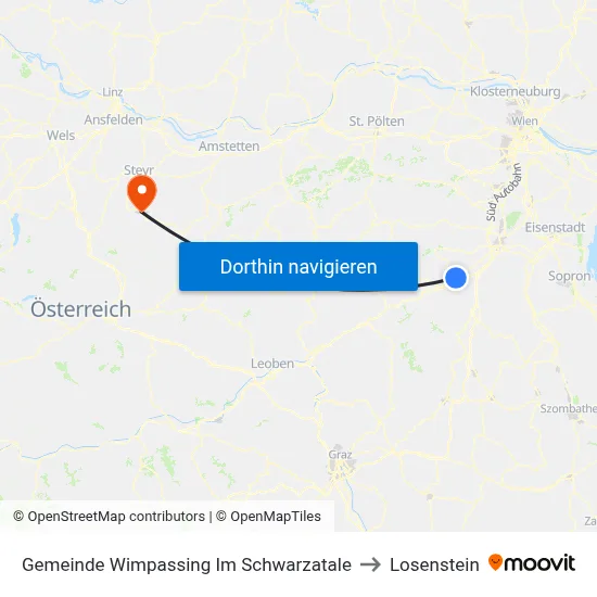 Gemeinde Wimpassing Im Schwarzatale to Losenstein map