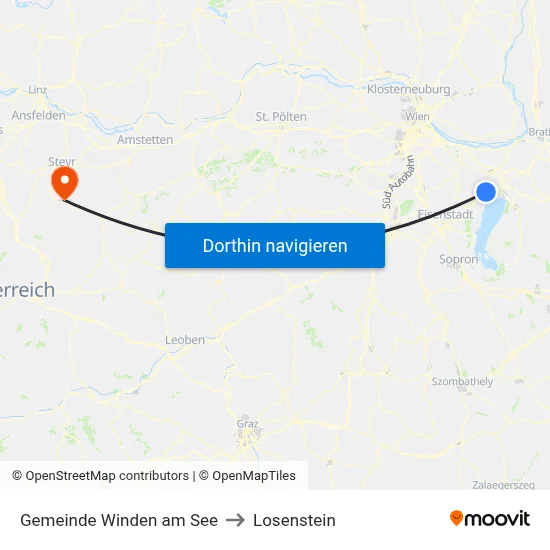 Gemeinde Winden am See to Losenstein map
