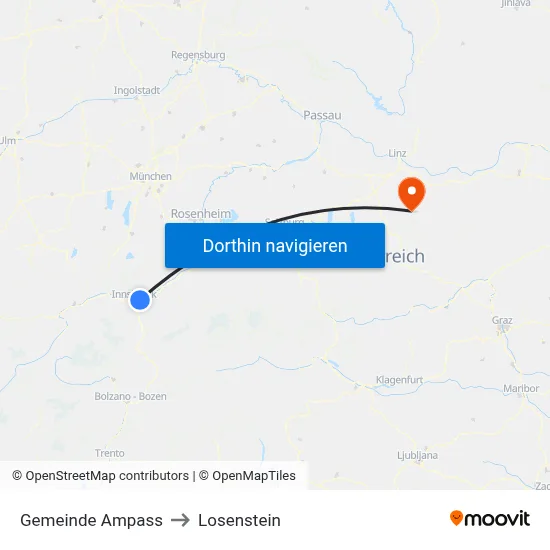 Gemeinde Ampass to Losenstein map