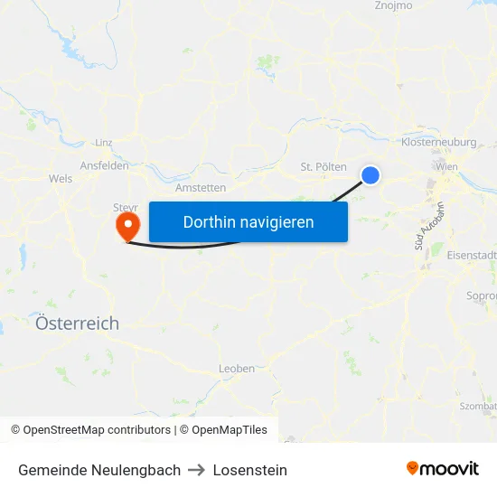 Gemeinde Neulengbach to Losenstein map
