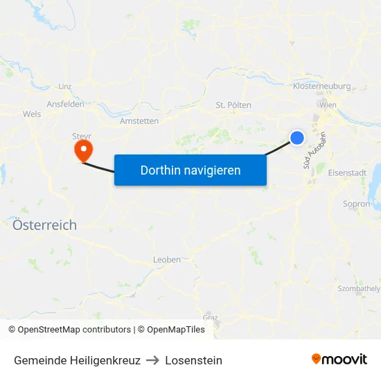 Gemeinde Heiligenkreuz to Losenstein map