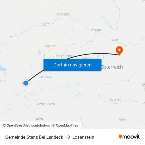 Gemeinde Stanz Bei Landeck to Losenstein map