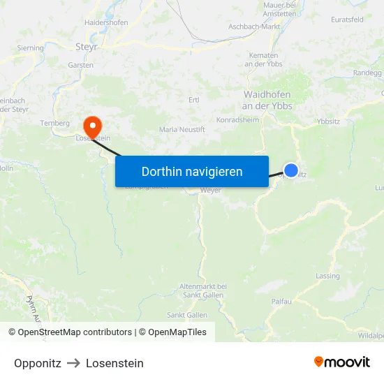 Opponitz to Losenstein map
