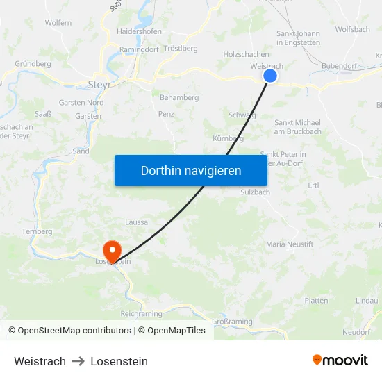Weistrach to Losenstein map