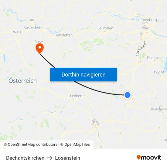 Dechantskirchen to Losenstein map