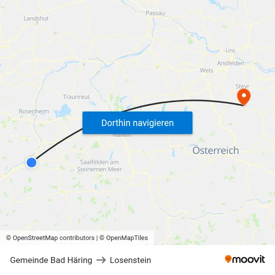 Gemeinde Bad Häring to Losenstein map