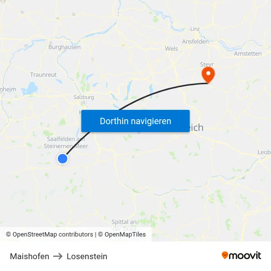 Maishofen to Losenstein map