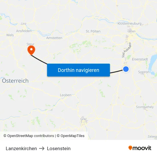 Lanzenkirchen to Losenstein map