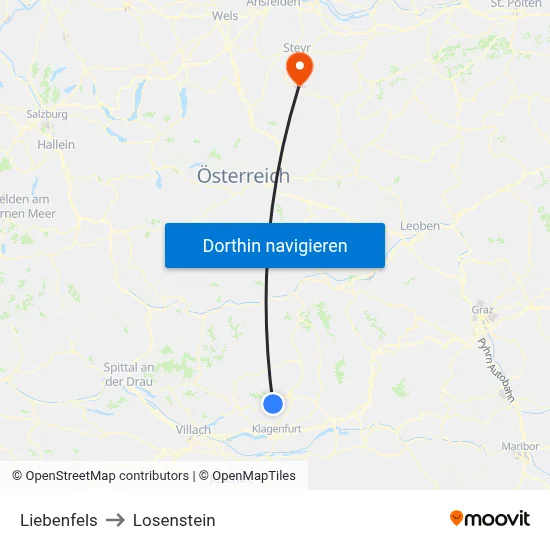 Liebenfels to Losenstein map