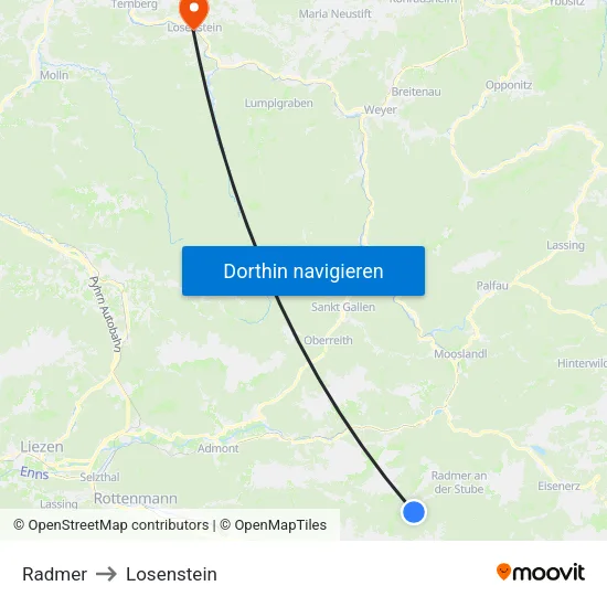 Radmer to Losenstein map