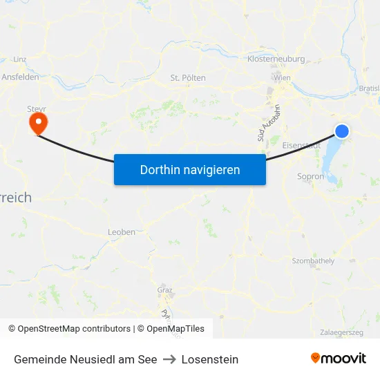Gemeinde Neusiedl am See to Losenstein map