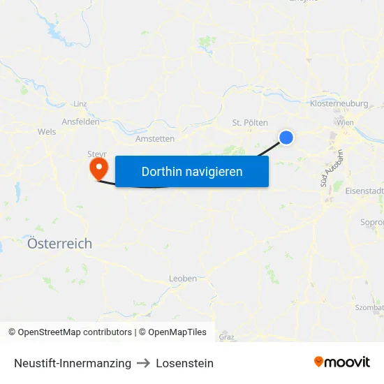 Neustift-Innermanzing to Losenstein map