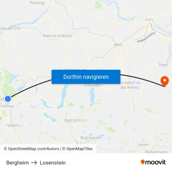 Bergheim to Losenstein map