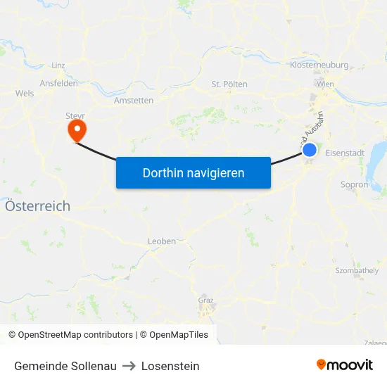 Gemeinde Sollenau to Losenstein map
