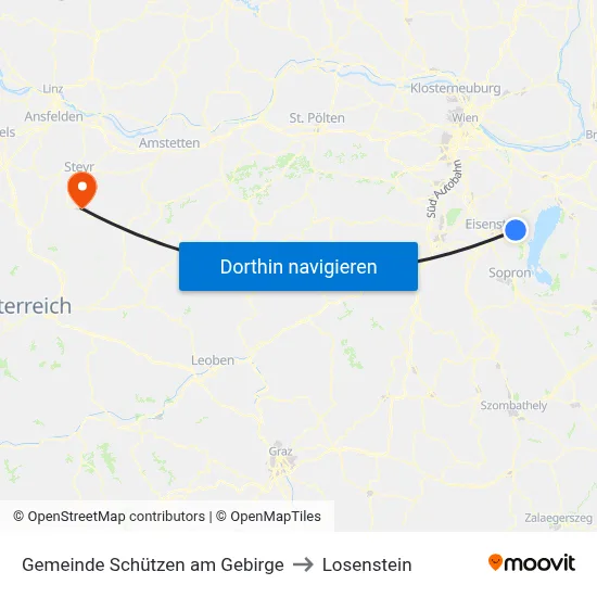 Gemeinde Schützen am Gebirge to Losenstein map