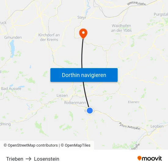 Trieben to Losenstein map