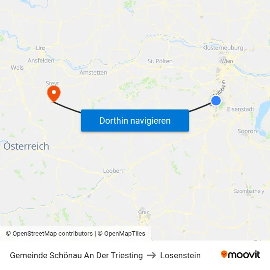 Gemeinde Schönau An Der Triesting to Losenstein map