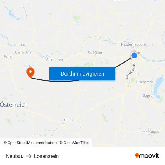 Neubau to Losenstein map