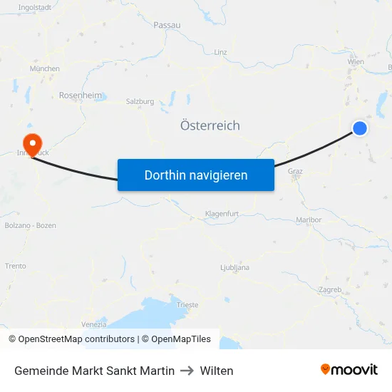 Gemeinde Markt Sankt Martin to Wilten map