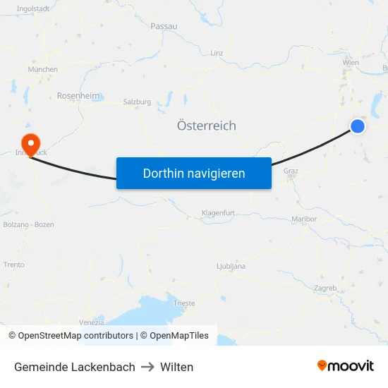 Gemeinde Lackenbach to Wilten map