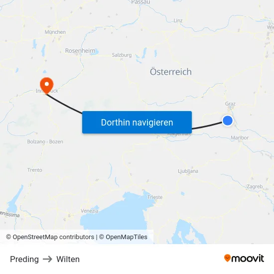 Preding to Wilten map