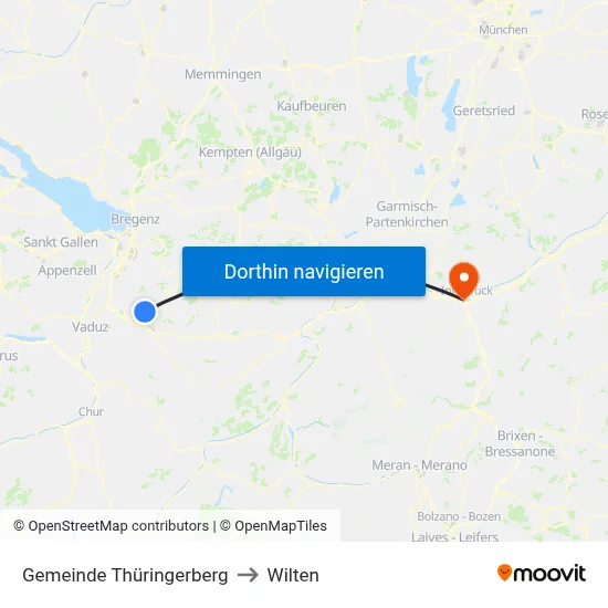 Gemeinde Thüringerberg to Wilten map