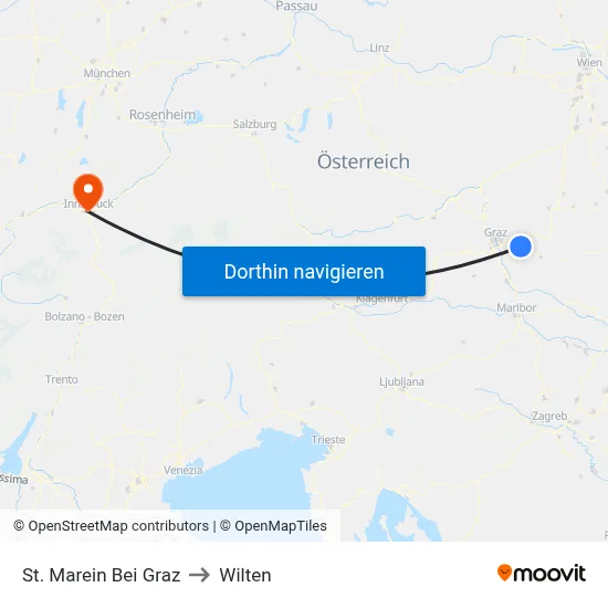 St. Marein Bei Graz to Wilten map