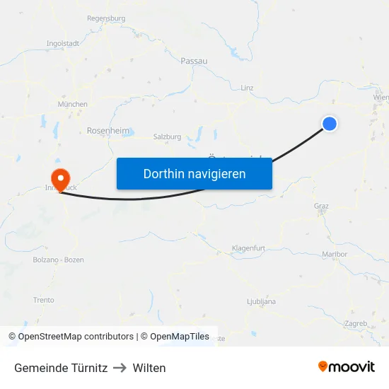 Gemeinde Türnitz to Wilten map