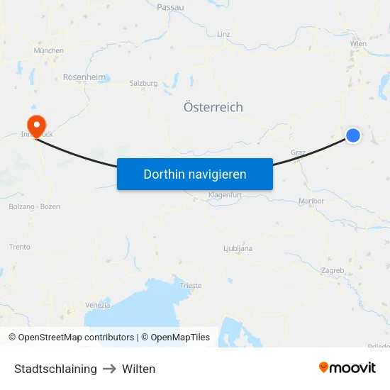 Stadtschlaining to Wilten map