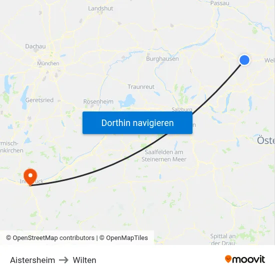 Aistersheim to Wilten map