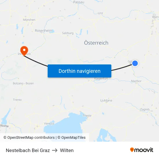 Nestelbach Bei Graz to Wilten map
