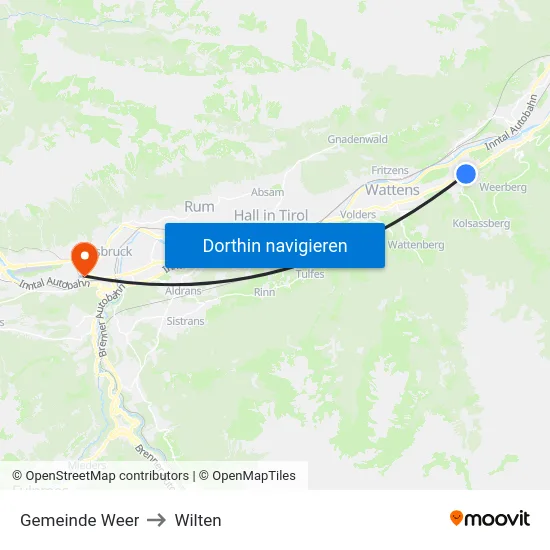 Gemeinde Weer to Wilten map