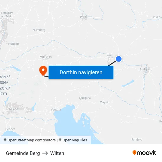 Gemeinde Berg to Wilten map