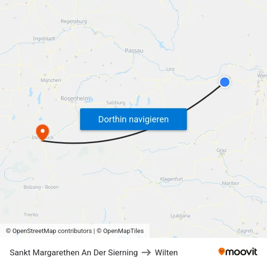 Sankt Margarethen An Der Sierning to Wilten map