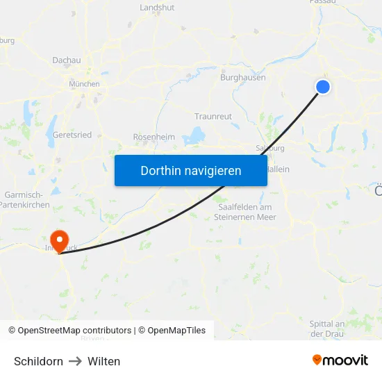 Schildorn to Wilten map