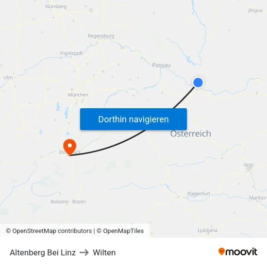 Altenberg Bei Linz to Wilten map