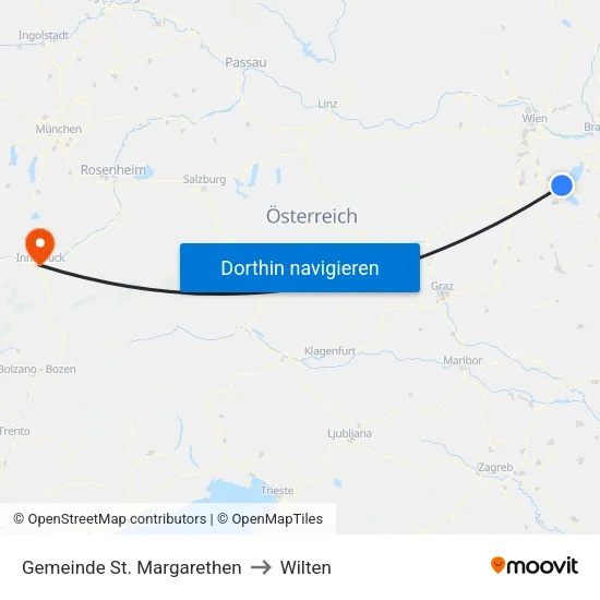 Gemeinde St. Margarethen to Wilten map