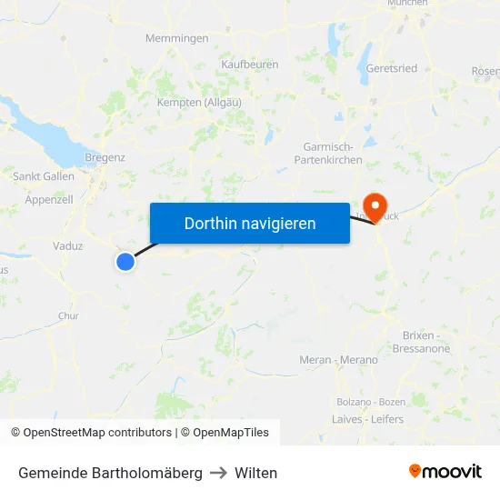 Gemeinde Bartholomäberg to Wilten map