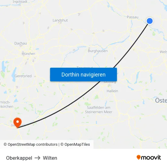 Oberkappel to Wilten map