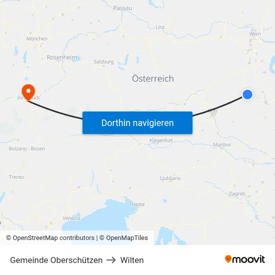 Gemeinde Oberschützen to Wilten map