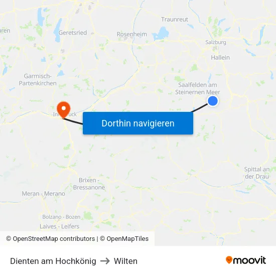 Dienten am Hochkönig to Wilten map