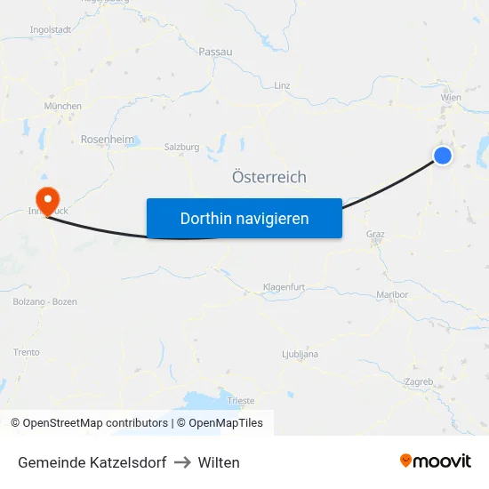 Gemeinde Katzelsdorf to Wilten map