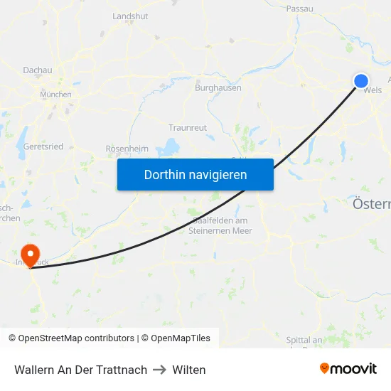 Wallern An Der Trattnach to Wilten map