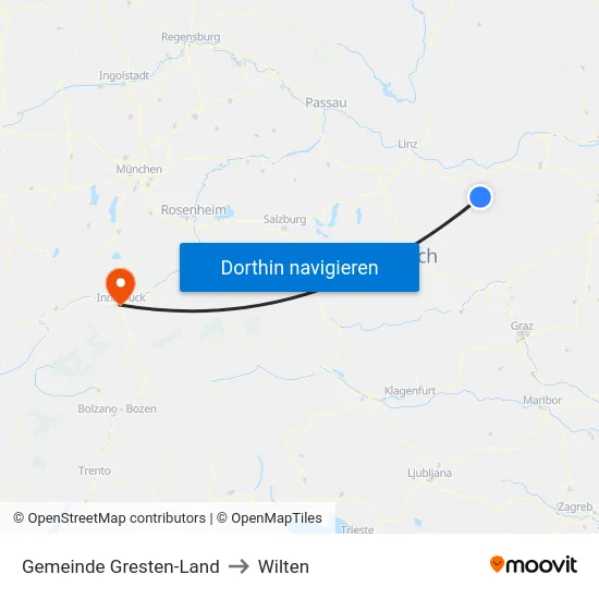 Gemeinde Gresten-Land to Wilten map