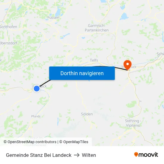 Gemeinde Stanz Bei Landeck to Wilten map