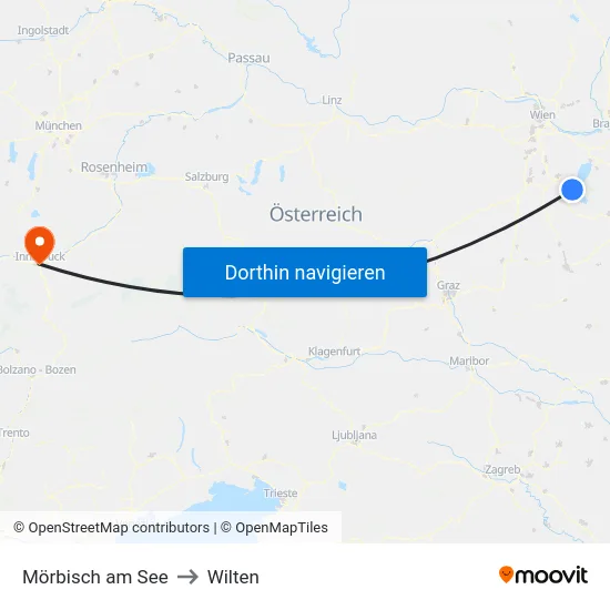 Mörbisch am See to Wilten map