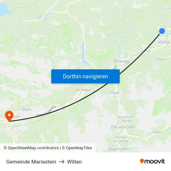 Gemeinde Mariastein to Wilten map