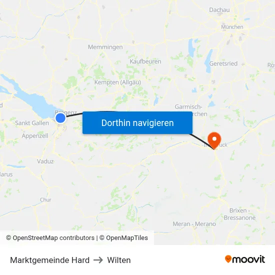 Marktgemeinde Hard to Wilten map