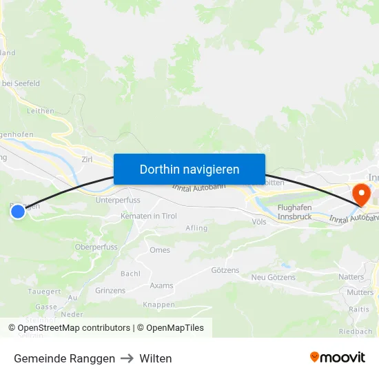 Gemeinde Ranggen to Wilten map